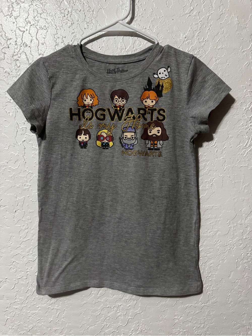Harry Potter Hogwarts Is My Home Girls Glitter T-Shirt